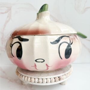 Vintage MCM Mid-Century DeForest California Anthropomorphic Onion Tureen Ladle